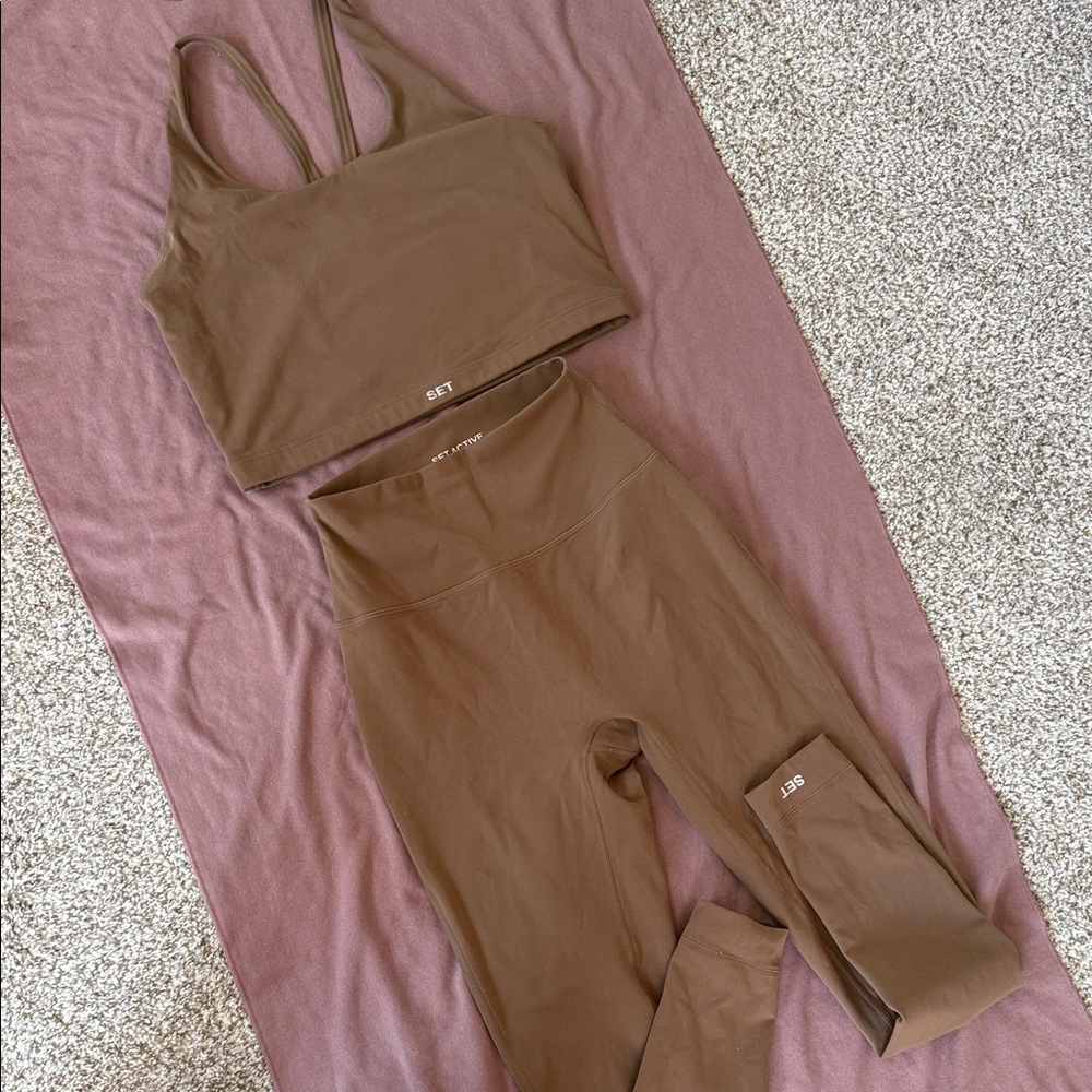 SET Active Chocolate Brown Workout Ensemble